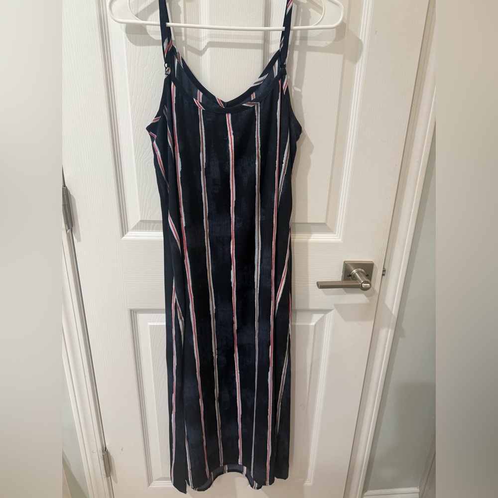 NIC+ZOE Blue and Pink Slip Midi Dress